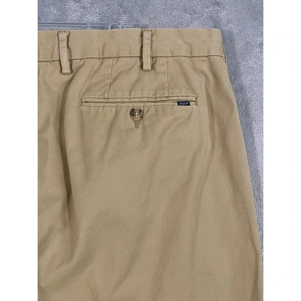 Polo Ralph Lauren Pants Sz 40/32 Tan Stretch Classic‎ Fit Chino Business Casual